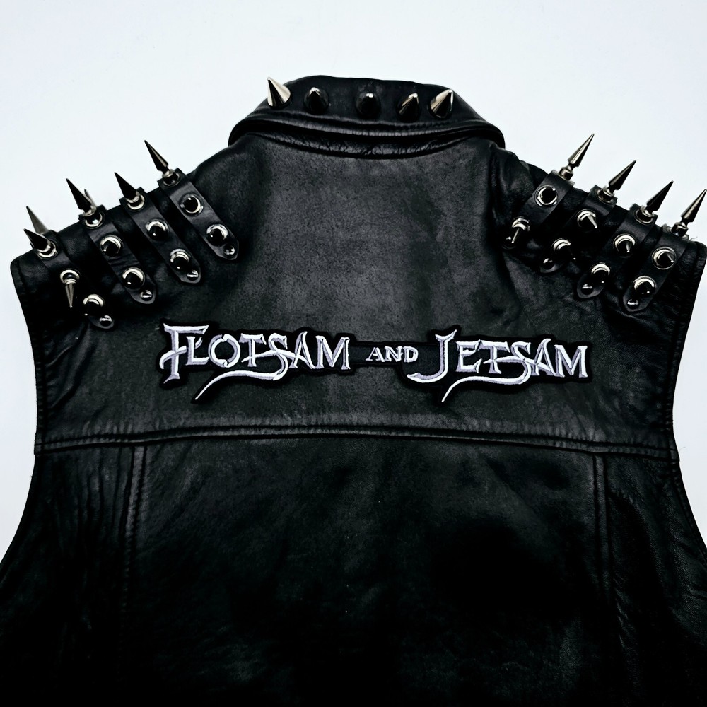 FLOTSAM AND JETSAM SHAPED LOGO EMBROIDERED BACKPATCH