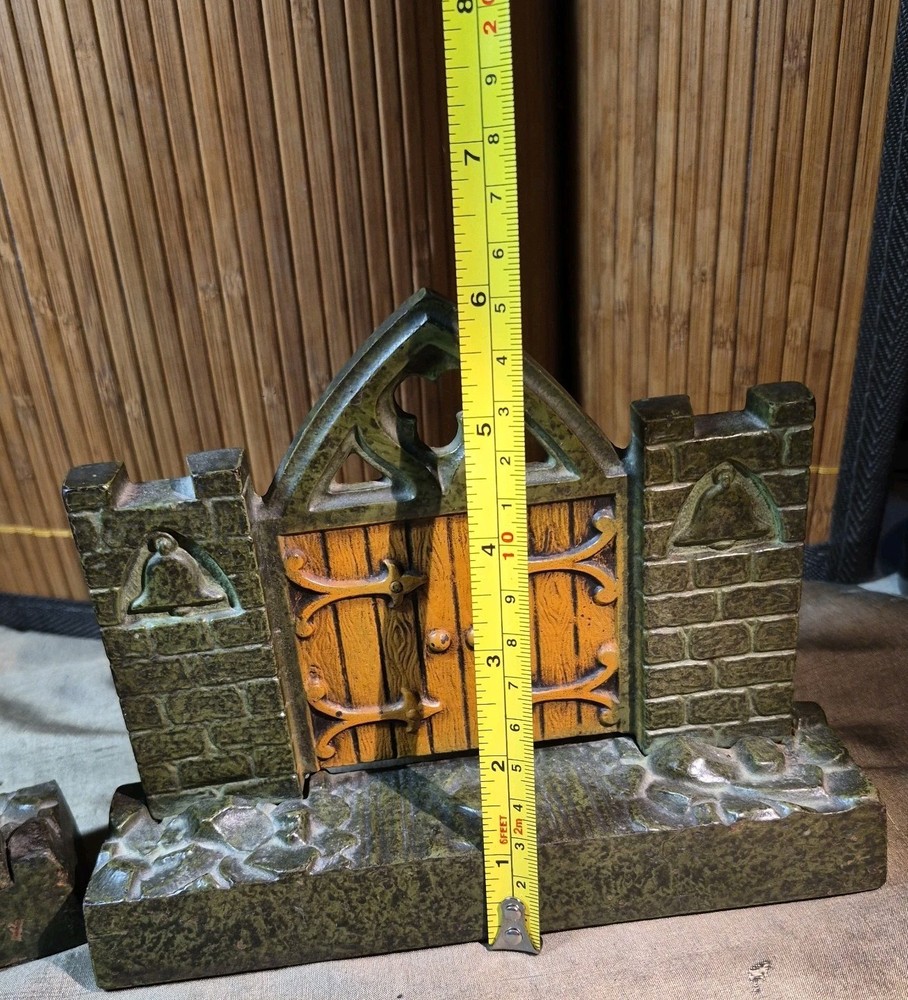 Vintage Cast Iron JUDD CO Gate Bell Statue Bookends