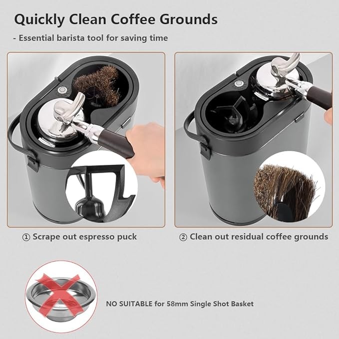Espresso Knock Box Automatic Portafilter Cleaner Machine