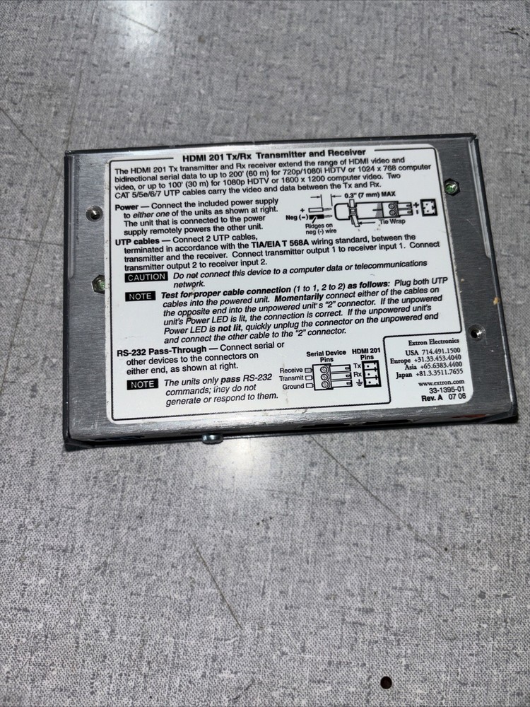 Extron HDMI 201 TX Transmitter Tested Working