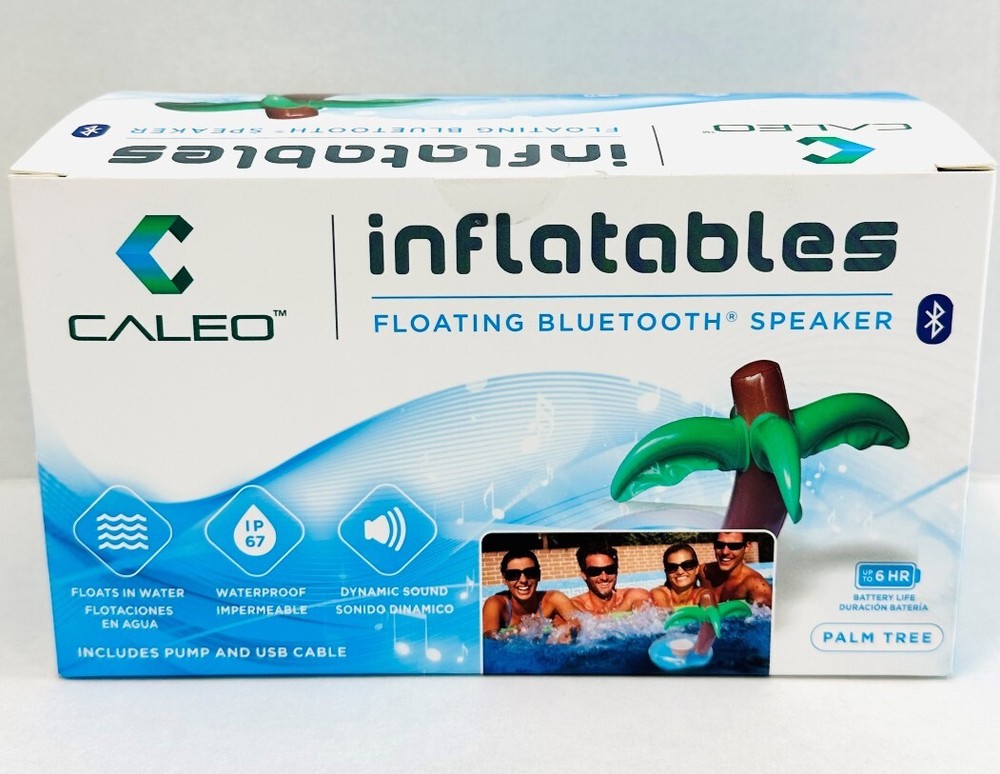 *2-Packs* Caleo Floating Bluetooth Speaker Palm Tree Inflatable Waterproof