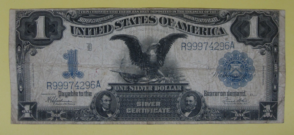 1899 "Black Eagle" $1 Silver Certificate~ Very High Serial Number~ Middle Grade