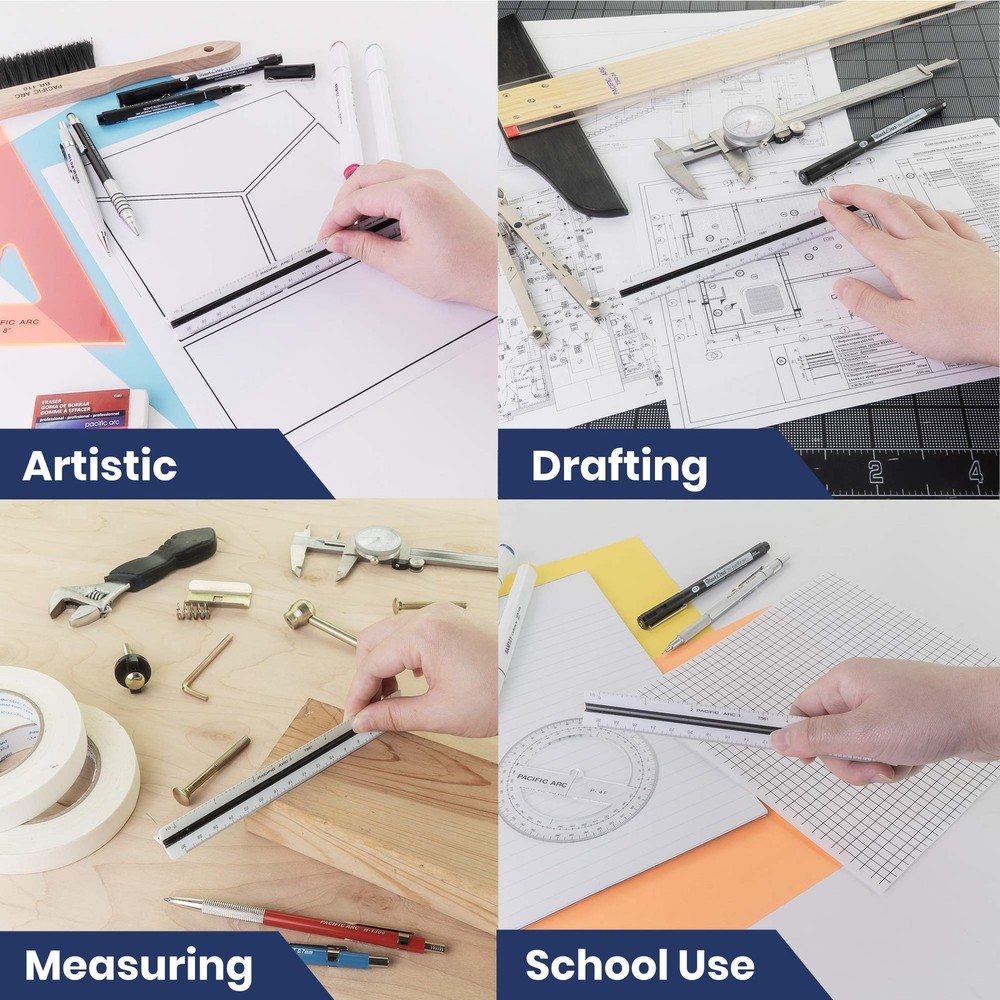 Pacific Arc Engineering Scale Ruler, 6" Ruler for 6 Inch, Engineer