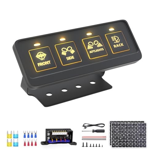 4 Gang Wireless Switch Panel, Waterproof Offroad wireless 4 gang switch panel