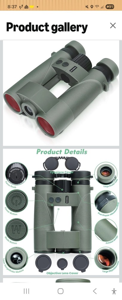 Yinmo  10×42 Laser Rangefinder Binoculars