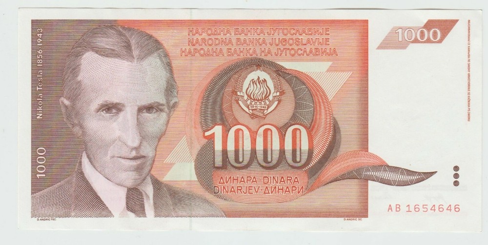 1 NOTE FROM TESLA BUNDLE $1000 CURRENCY BANKNOTE MONEY NOTE BILL CASH $$$$$