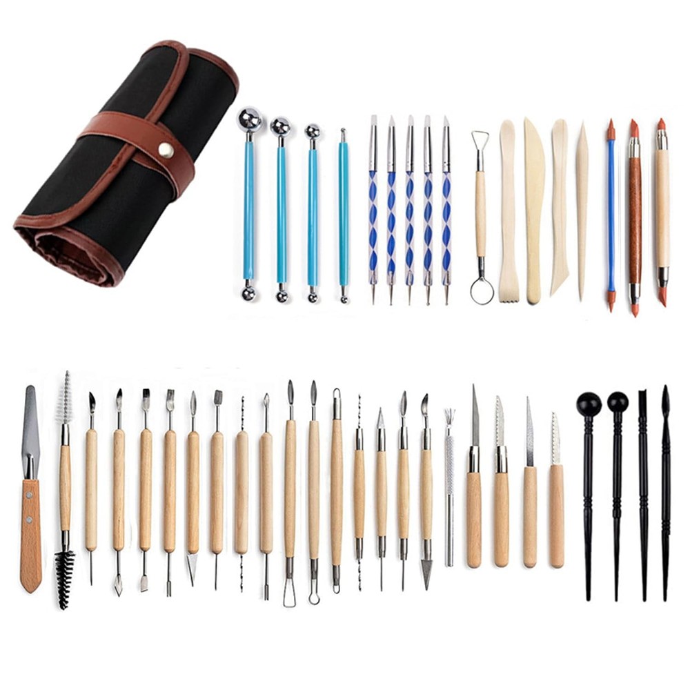 43 Pcs Pottery & Clay Sculpting Tools, Double Sided Ceramic Clay Carving Tool...