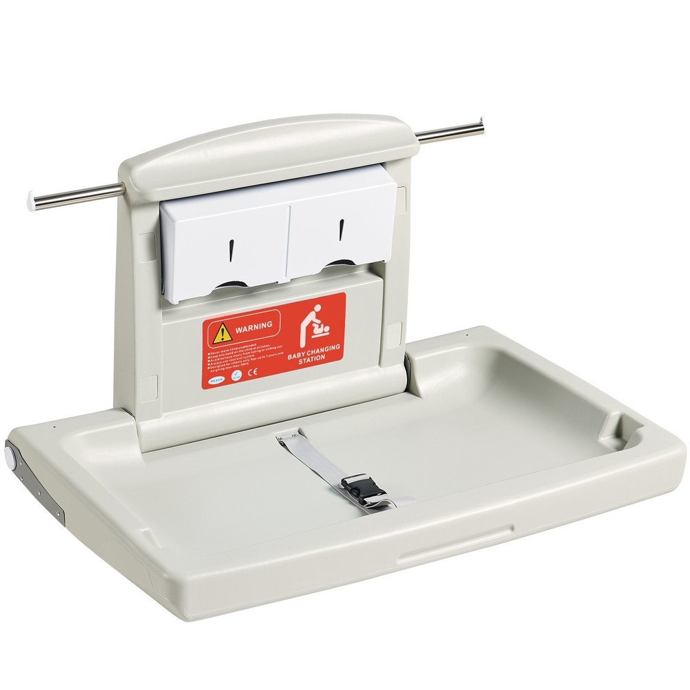 Wall-Mounted Baby Changing Station, Horizontal Foldable Diaper Change Table with