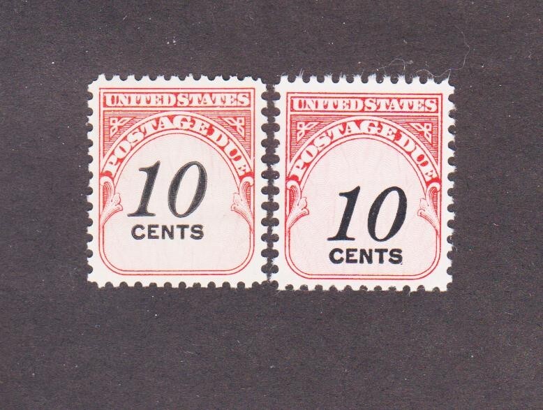 US SCOTT #  J97 POSTAGE DUE EFO SHIFT ERROR PAIR  MINT OG NH  H1733 D