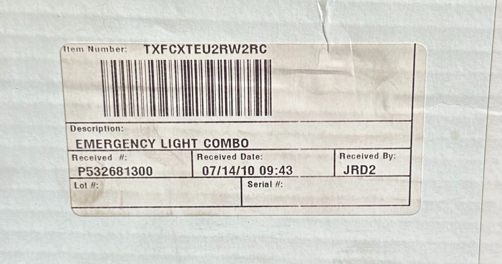 NEW EMERGENCY EXIT LIGHTING FIXTURE TXFCXTEU2RW2RC LED REMOTE CAPABLE EXIT SIGN