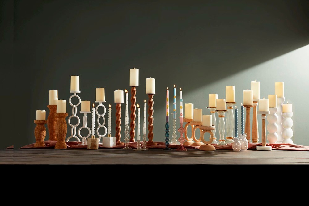 Mudpie - Small White Link Candlestick - 40960099S