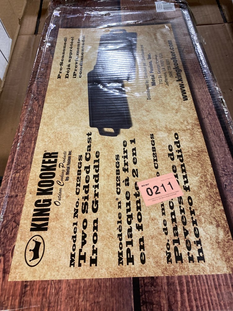 King Kooker 14x28 Cast Iron Two - Sided Griddle