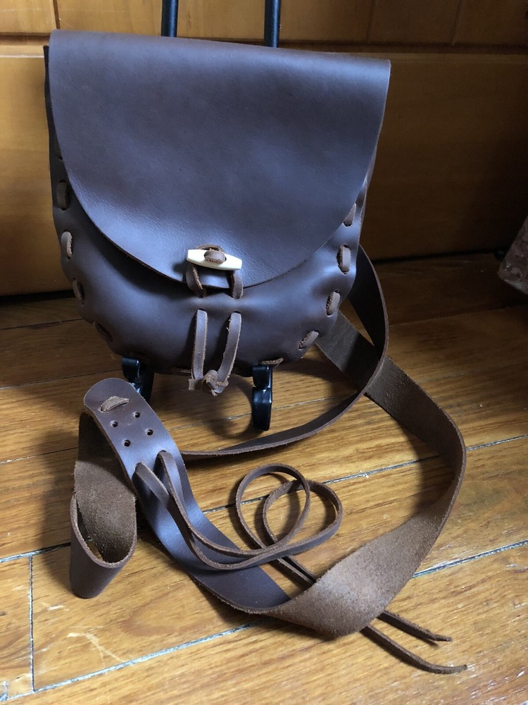 Handcrafted brown Leather Bag,  muzzleloading hunting  possible bag,black powder
