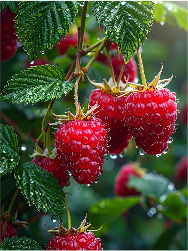 Tile Mural Ripe Raspberry Juicy Berries Kitchen Wall Backsplash Marble Ceramic