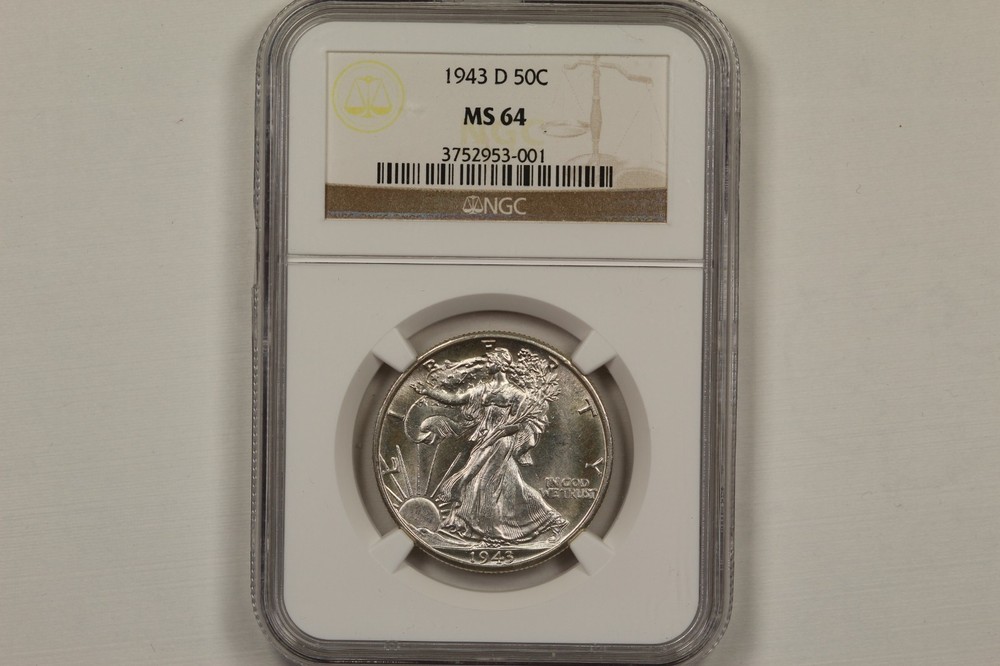 1943-D Walking Liberty Half Dollar NGC MS64