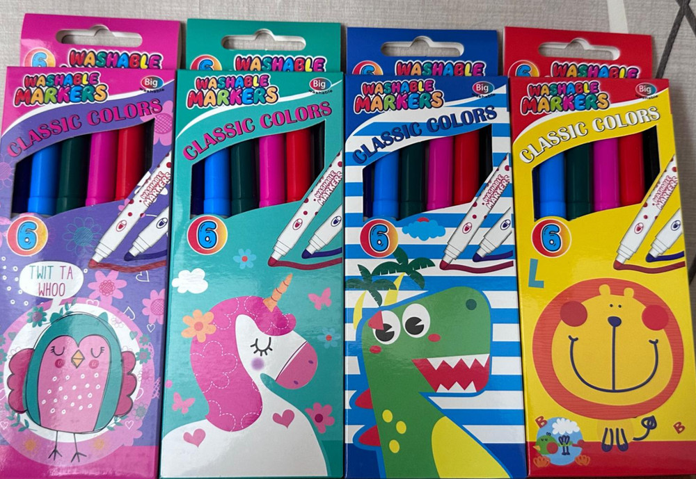 4 Packs of 6 Washable Markers