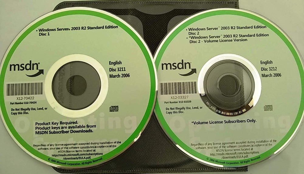 Windows Server 2003 R2 Standard Edition 32 Bit Full Version w/ 2 Keys & License
