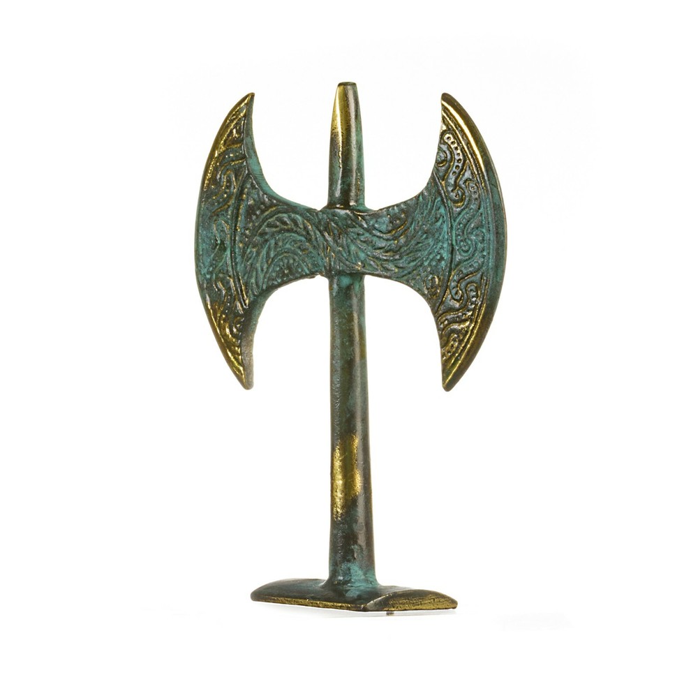 Minoan Double Axe Labrys Ancient Greece Solid Bronze 4.7"