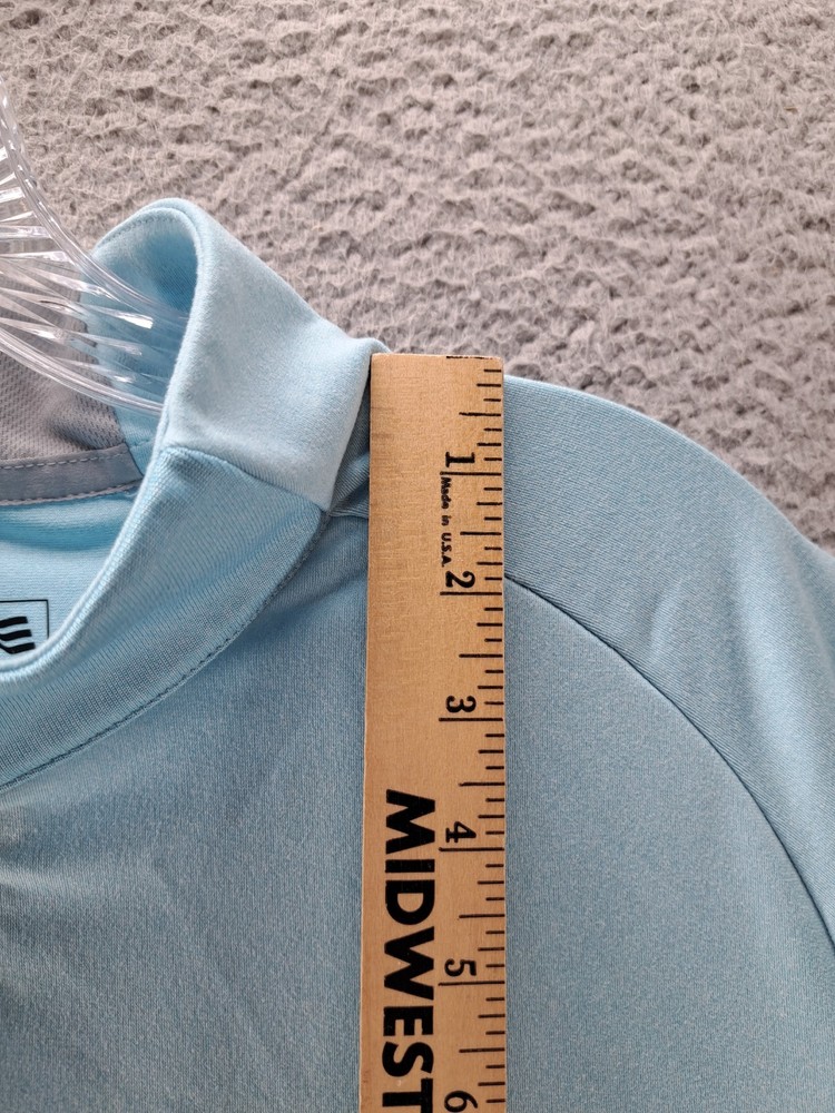 Adidas 1/2 Zip Pullover Golf Jacket Mens Medium Blue Three Stripe Performance