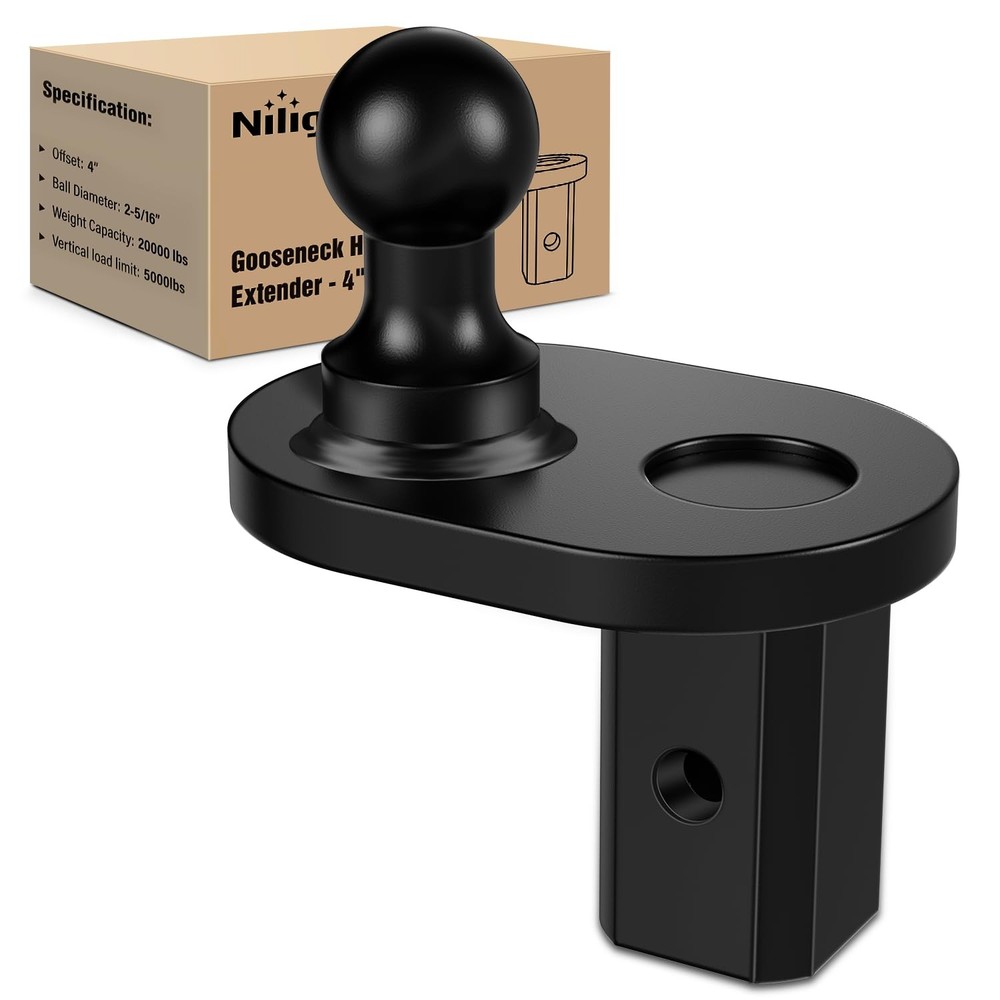 Nilight Gooseneck Ball Extender - 4" Offset Extender,