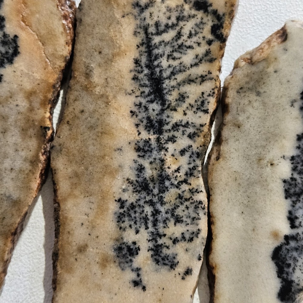 Agate With Dendrites Three Lapidary Slabs 52 Grams