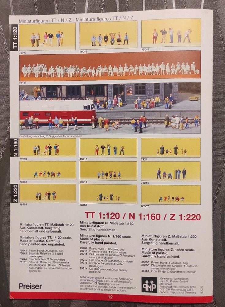 catalogue PREISER 2007 figures model railway train HO (German)