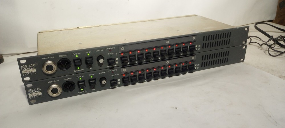 Two Clean Working Clear-Com ICS-102 Matrix Plus II Master Stations w/ AC Adapt.