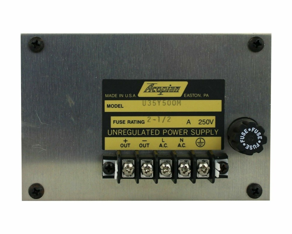 ACOPIAN UNREGULATED POWER SUPPLY 250V, MODEL:U35Y500M