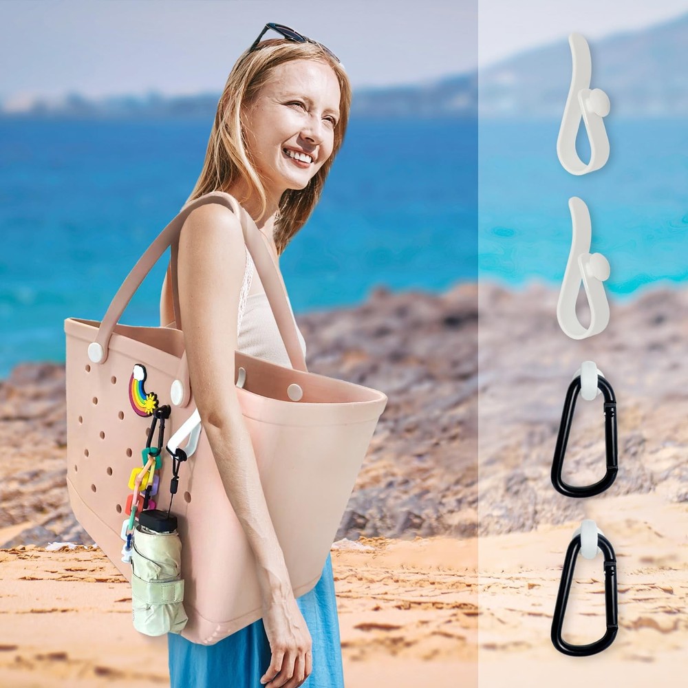 4Pcs Hooks Set Accessories Compatible for Bogg Bag, Insert Small, White