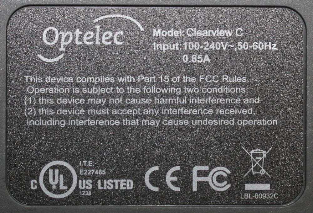 Optelec ClearView C Desktop Magnifier Camera & Remote Controller Pad CVC-WR