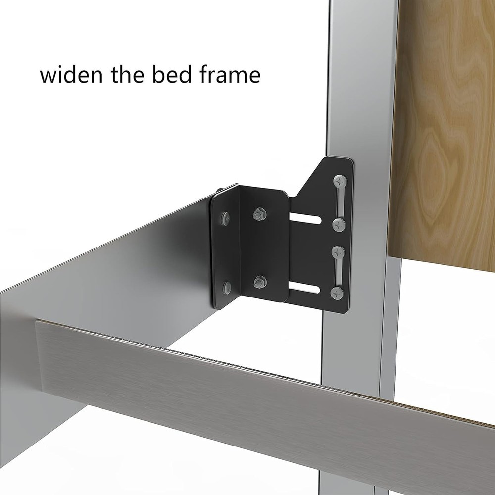 2 PCS Bed Frame Adapter for Headboard Queen Modification Plate Brackets Adapter/