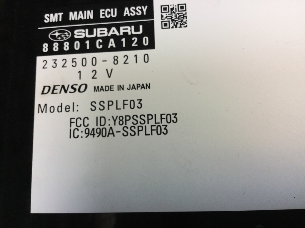 14 SUBARU BR-Z THEFT LOCKING KEYLESS ENTRY US MARKET COMPUTER MODULE