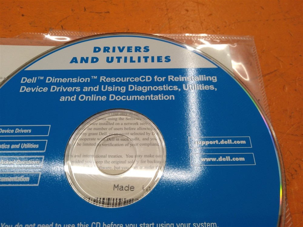 ⭐️⭐️⭐️⭐️⭐️ Dell Dimension ResourceCD For Reinstalling Device Drivers Disc Only