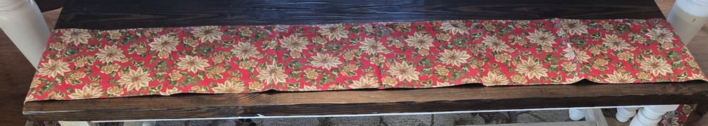 Poinsettia Red Holiday 87" Table Runner