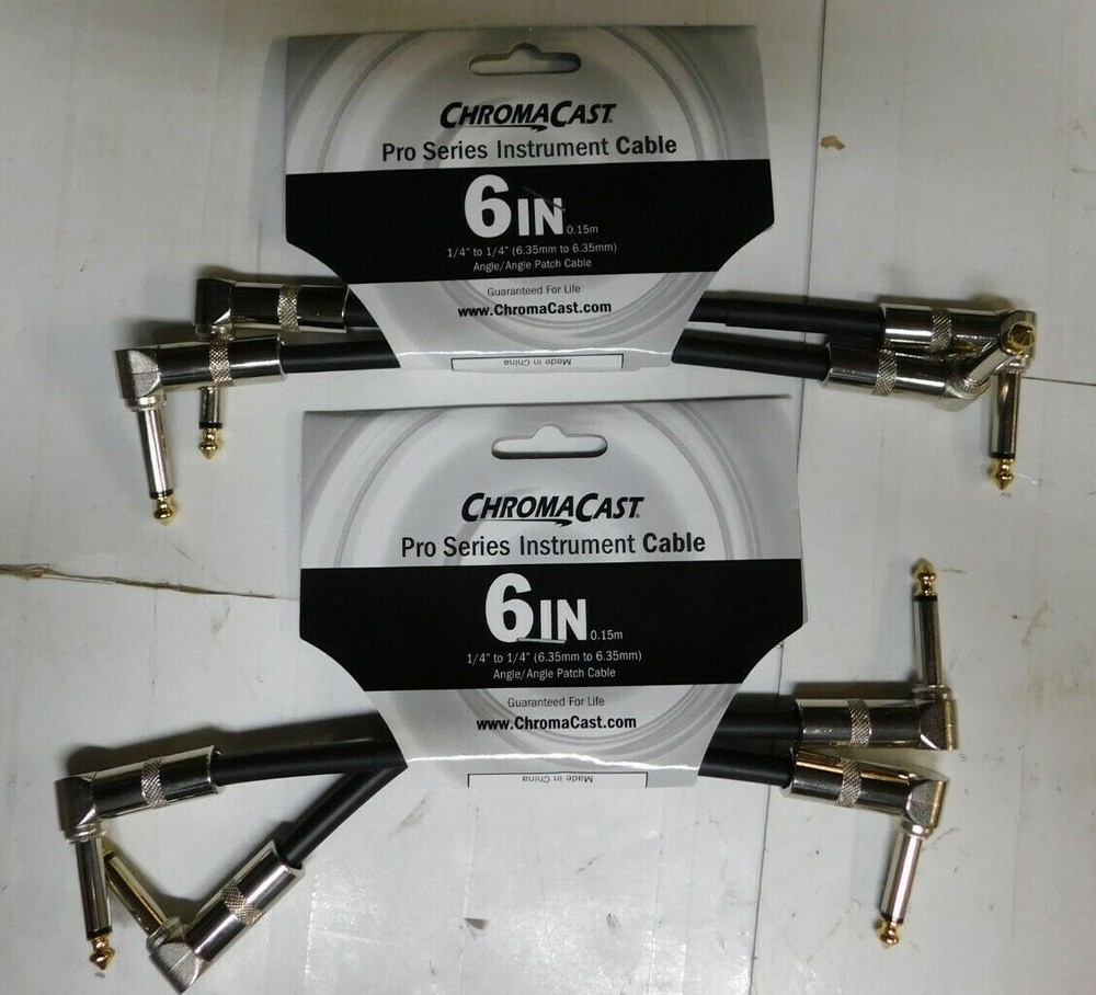 CHROMACAST PRO SERIES INSTRUMENT CABLE-6"-ANGLE/ANGLE PATCH CABLE-2 Pack