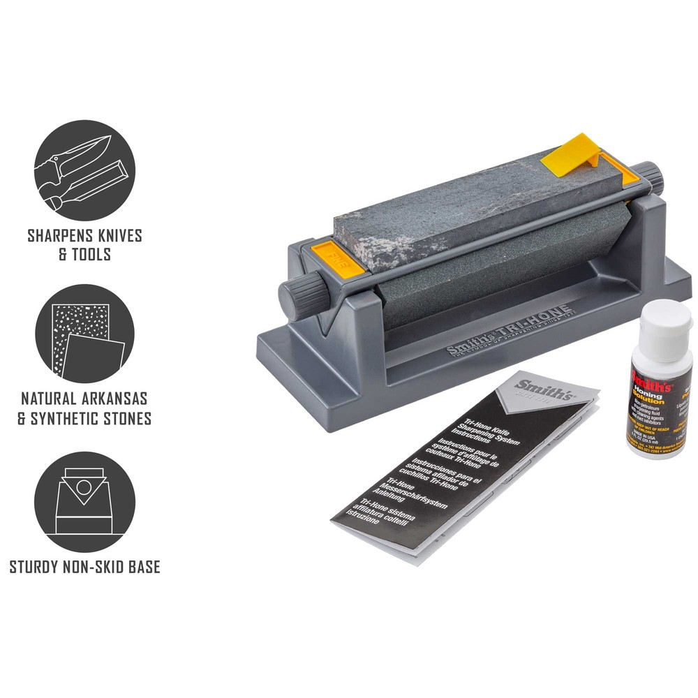Smith's Sharpening System 6 inch Micro-Tool Diamond Tri-Hone Stone Base SMTRI6