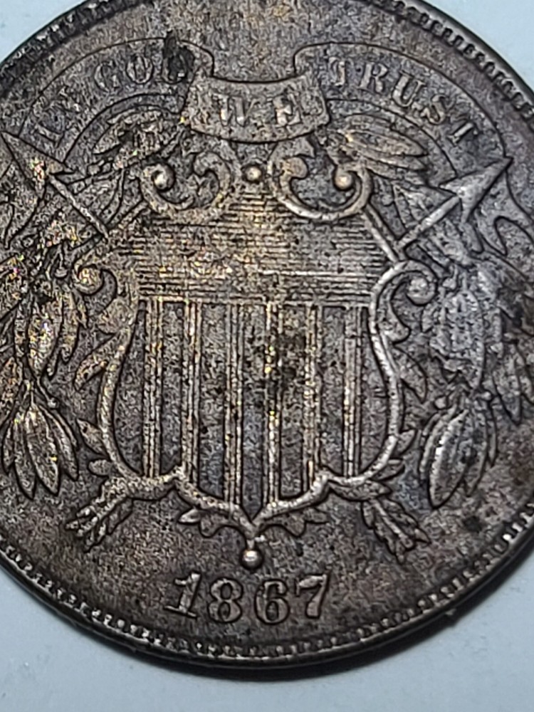1867 Two 2 Cent Piece DT44D