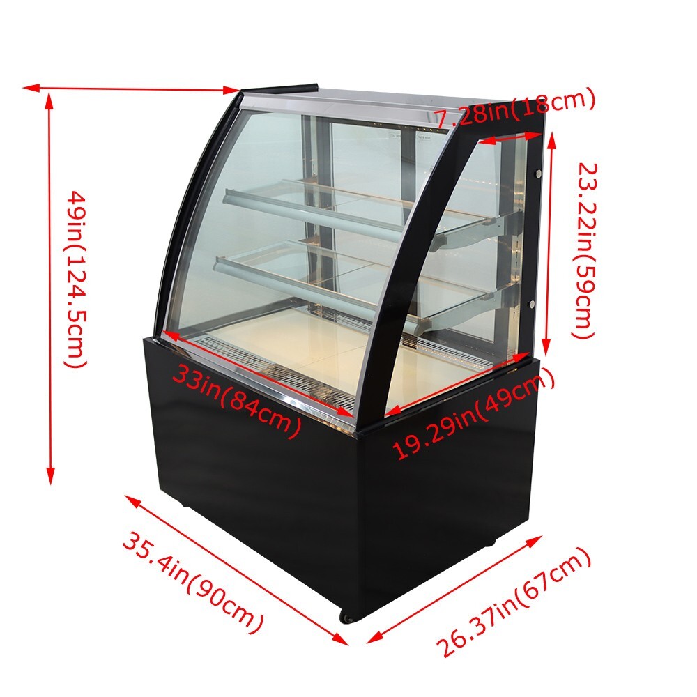 Floor-type Refrigerators Cake Showcase Bakery Display Cabinet220V w/Glass Shield