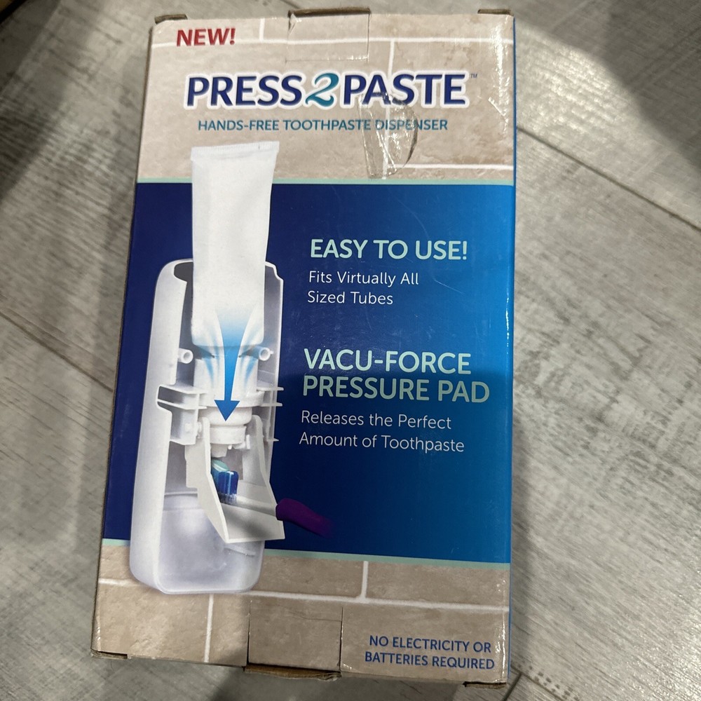 Hands-Free Press 2 Paste Toothpaste Dispenser ~Holds up to 5 Toothbrushes