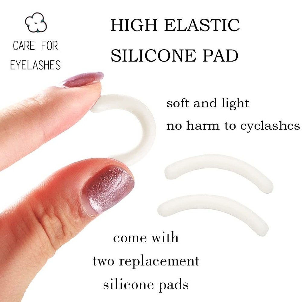 Eyelash Curlers with Built-in Comb 2 Replacement Refill Pads Makeup Tool