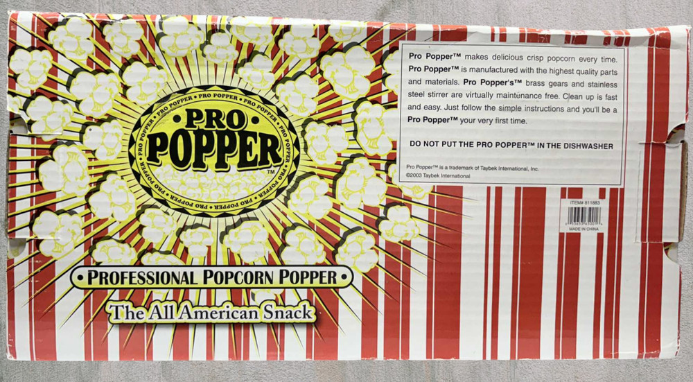Brand "Pro Popper" Popcorn Machine