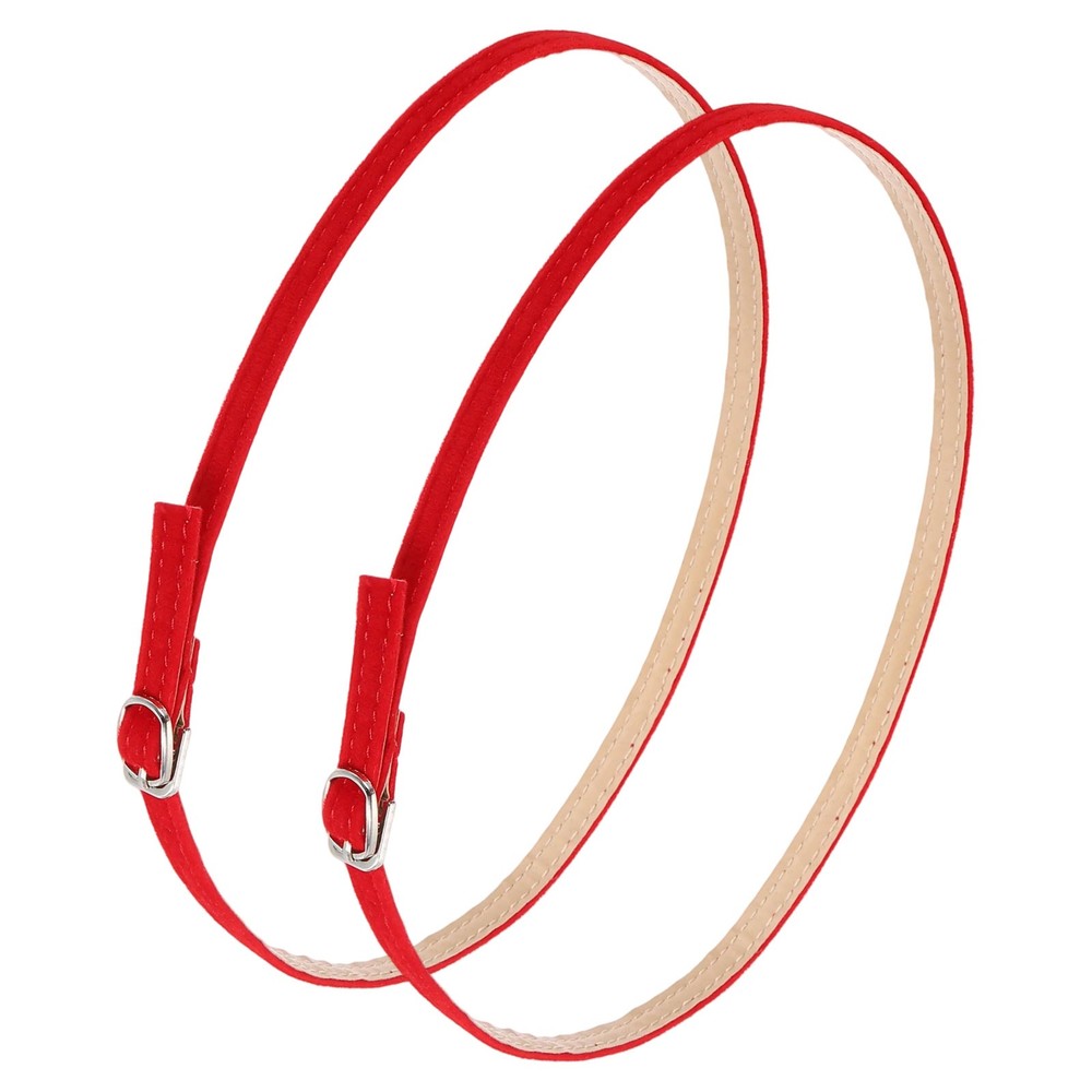 1 Pair Replacement Ankle Strap for Heels Shoe Bands, Suede Bright Red