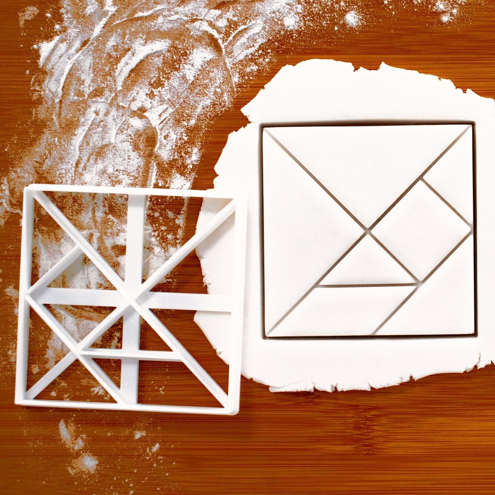 Square Tangram Cookie Cutter - geometric puzzle geometry game mathematics math