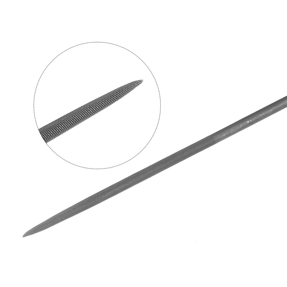 10pcs Second Cut Steel Round Needle File with Plastic Handle 3mm x 140mm