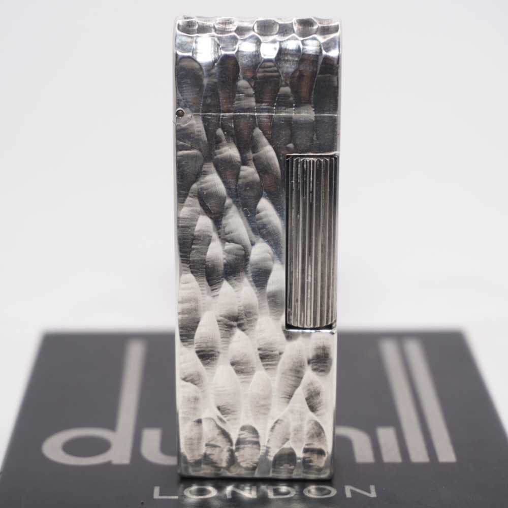 Dunhill Rollagas Lacquer Dome Lighter Silver plated with Black Lacquer_Working