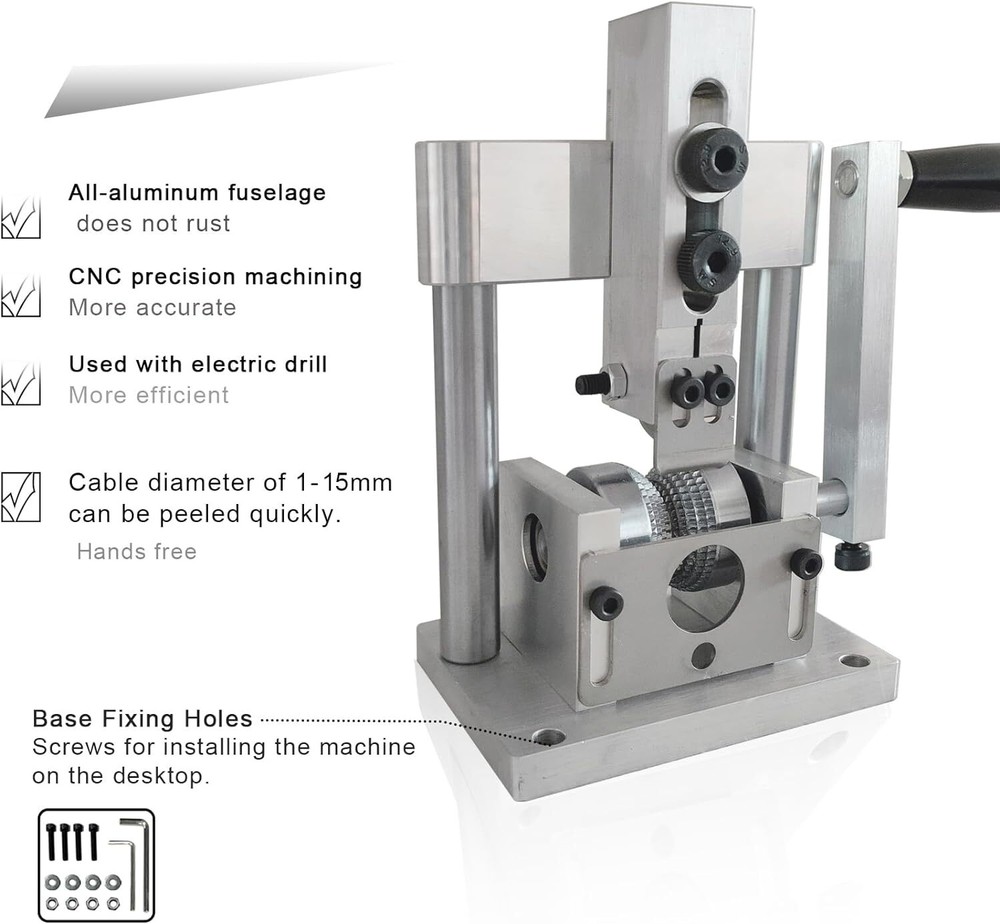 Mini Manual Handle/Electric Drill Wire Stripping Machine for 1-15mm Copper Wires