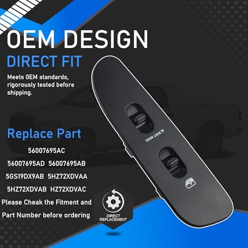 Front Right Passenger Side Power Window Switch & Door Lock Control Kit with