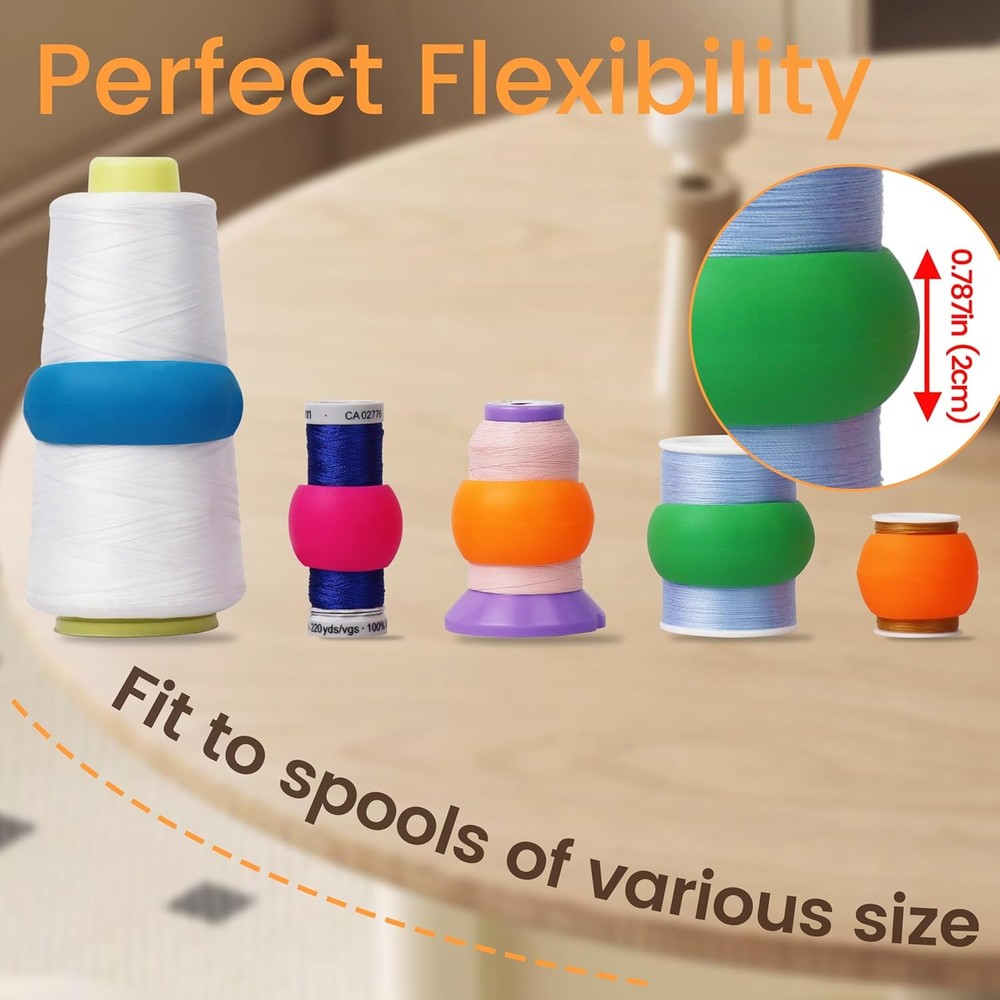 Thread Spool Savers 100PCS Silicone Spool Huggers Sewing Organizer