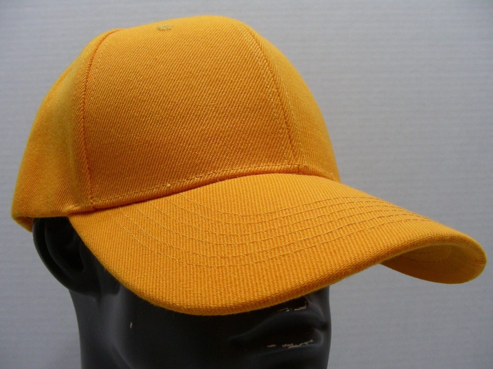 ORANGE - Acrylic/Wool Blend - One Size Adjustable Baseball Cap Hat!