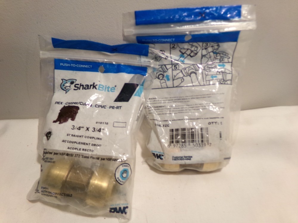 2 Sharkbite 3/4" Couplings